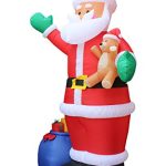 12-Foot-Christmas-Inflatable-Santa-Claus-with-Gift-Bag-and-Bear-Yard-Garden-Decoration-0-0