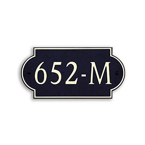 12-L-x-6-W-Medium-Designer-Shape-Custom-Plastic-Address-Plaque-Copper-on-Black-0