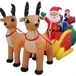 13-Foot-Long-Lighted-Christmas-Inflatable-Santa-Claus-and-Penguin-with-Gift-in-Sleigh-Pulled-by-2-Reindeer-Decoration-0-0