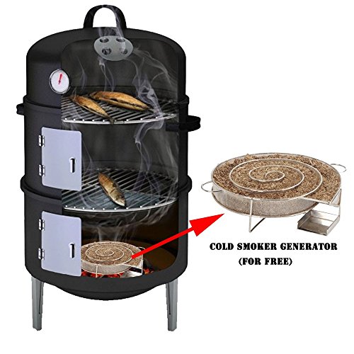 17-Black-Steel-Multi-functional-BBQ-Charcoal-Grill-Smoker-with-BBQ-Cooking-Accessories-Cold-Smoke-Generator-Meat-Smoking-Wood-Chips-0