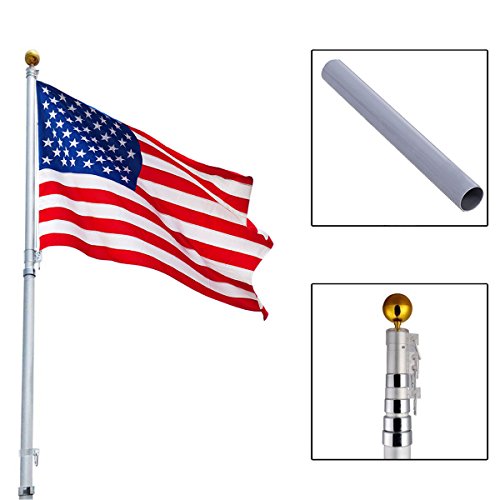 20Ft-Aluminum-Telescoping-Flagpole-Kit-Outdoor-Gold-Ball-1-US-America-Flag-New-0
