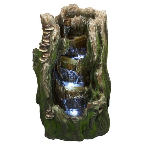 22-Cypress-Log-IndoorOutdoor-Water-Feature-Tiered-Garden-Fountain-for-Gardens-Patios-Hand-crafted-Design-Weather-Resistant-Resin-wLED-Lights-0