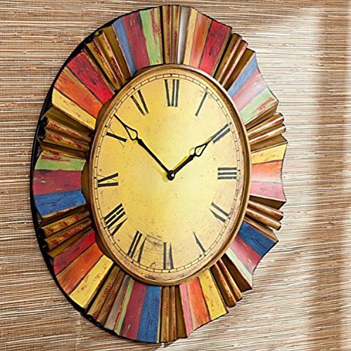 30-Artistic-Vintage-Style-Multi-Color-Metal-and-Wooden-Clock-Wall-Hanging-Decor-Home-Accent-Rustic-Art-Plaque-Antiqued-Finish-Design-Decoration-0-0