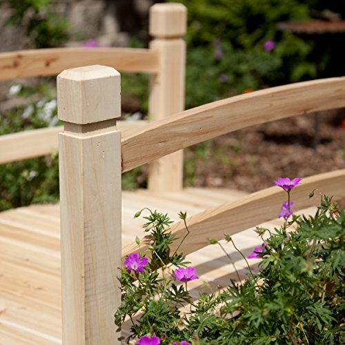 4-foot-Unfinished-Freestanding-Fir-Wood-Garden-Bridge-with-Hand-Rails-and-Posts-Bridge-Can-Be-Treated-with-Your-Preferred-Stain-0-0