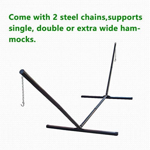450lbs-Weight-Capacity-Two-Point-Portable-Hammock-Stand-Only-Black-2-Steel-Chains-and-1-Carry-Bag-Included-10ft-12ft-Size-159-Lx455wx43-H-Zupapa-Brand-New-0-1