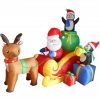 6-Foot-Long-Christmas-Inflatable-Santa-on-Sleigh-with-Reindeer-and-Penguins-Yard-Decoration-0