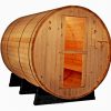 6-Ft-Canadian-Outdoor-RED-CEDAR-Barrel-Sauna-WET-DRY-SPA-4-Person-Size-0