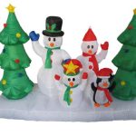 8-Foot-Long-Inflatable-Snowmen-Family-w-Pet-Penguin-Around-Christmas-Trees-0-0