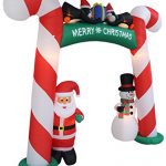 8-Foot-Tall-Lighted-Christmas-Inflatable-Candy-Cane-Archway-with-Santa-Claus-Snowman-Penguins-and-Gift-Yard-Party-Decoration-0-0