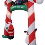 8-Foot-Tall-Lighted-Christmas-Inflatable-Candy-Cane-Archway-with-Santa-Claus-Snowman-Penguins-and-Gift-Yard-Party-Decoration-0-1