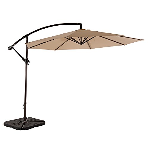 AMT-10-Feet-PA-Coating-Waterproof-Cantilever-Hanging-Patio-Umbrella-Beige-0