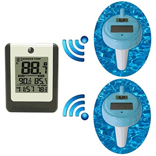 Ambient-Weather-WS-14-X2-Wireless-8-Channel-Floating-Pool-and-Spa-Thermometer-with-Two-Remote-Sensors-0