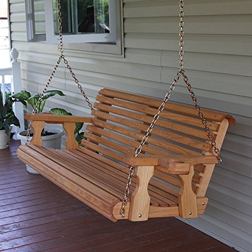 Amish-Heavy-Duty-800-Lb-Roll-Back-5ft-Treated-Porch-Swing-With-Cupholders-Cedar-Stain-0