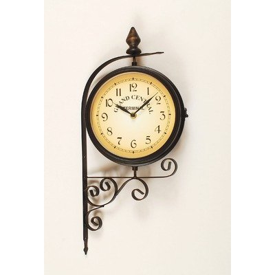 Ashton-Sutton-H1109-20F-Double-Sided-Bracket-Clock-and-Thermometer-0