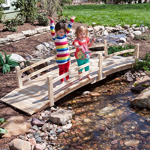 Attractive-Design-Weather-Resistant-10-ft-Wood-Garden-Bridge-with-Rails-Assembly-Required-0-1