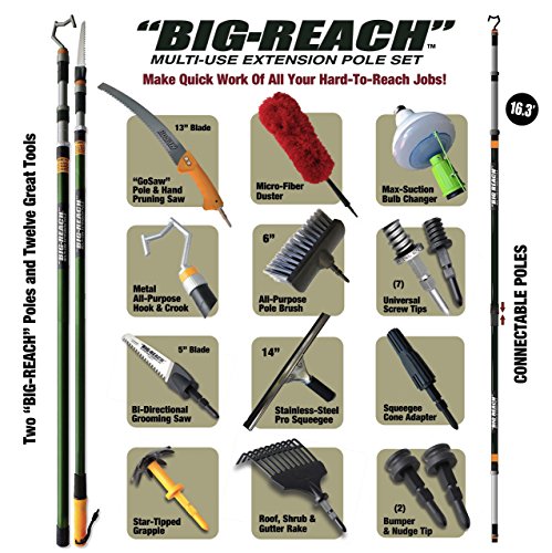 BIG-REACH-Multi-Use-Extension-Poles-Complete-Property-Maintenance-Set-4ft-22ft-Reach-NEW-0