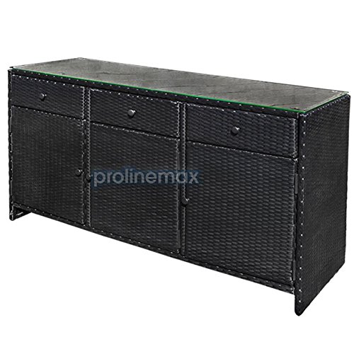 BLACK-3-Drawers-Wicker-Rattan-Buffet-Serving-Cabinet-Table-Towel-Dining-Dish-China-Storage-Counter-Outdoor-0