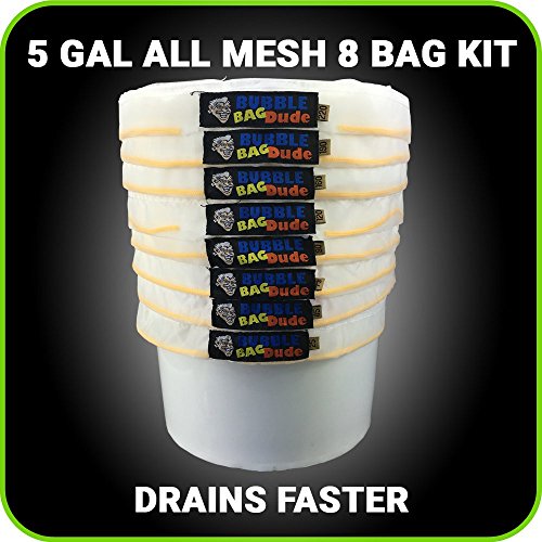 BUBBLEBAGDUDE-All-Mesh-5-Gallon-8-Bag-Herbal-Hash-Ice-Extractor-Kit-Comes-with-Pressing-Screen-and-Storage-Bag-0