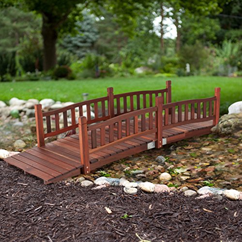 Beautiful-Classic-Look-and-Sturdy-Richmond-8-ft-Garden-Bridge-with-Traditional-Rails-Assembly-Required-0