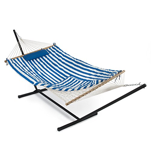 Belleze-12-ft-Rope-Hammock-Combo-with-Stand-Pad-and-Pillow-iPad-and-Cup-Holder-Combo-0