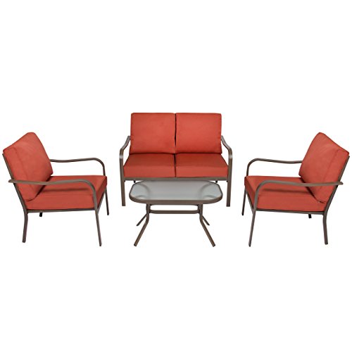 Best-Choice-Products-4-Piece-Cushioned-Patio-Furniture-Set-W-Loveseat-2-Chairs-Coffee-Table-Red-0-1