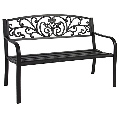 Best-Choice-Products-50-Patio-Garden-Bench-Park-Yard-Outdoor-Furniture-Steel-Frame-Porch-Chair-Seat-0
