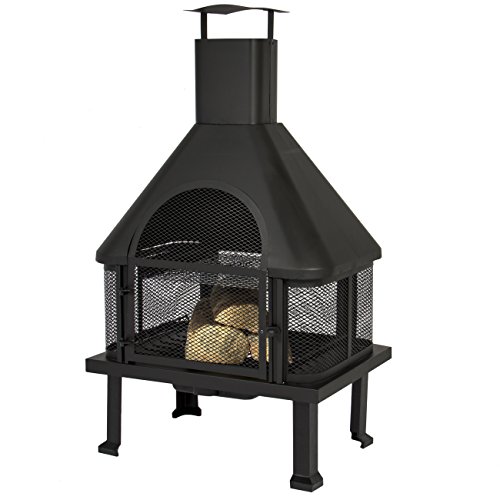 Best-Choice-Products-Firehouse-Fire-Pit-With-Chimney-Outdoor-Backyard-Deck-Fireplace-0-0