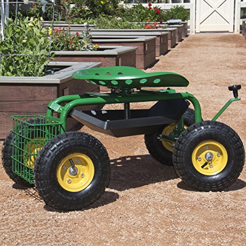 Best-Choice-Products-Garden-Cart-Rolling-Work-Seat-With-Tool-Tray-Heavy-Duty-Gardening-Planting-New-0-0
