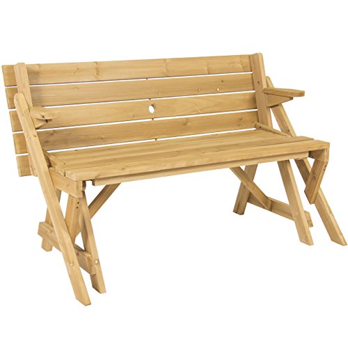 Best-Choice-Products-Patio-2-in-1-Outdoor-Interchangeable-Picnic-Table-Garden-Bench-Wood-0-0