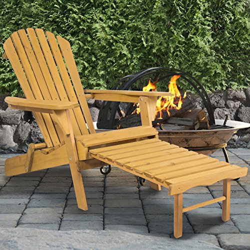 Best-Choice-Products-SKY2254-Outdoor-Patio-Deck-Garden-Foldable-Adirondack-Wood-Chair-with-Pull-Out-Ottoman-0-0