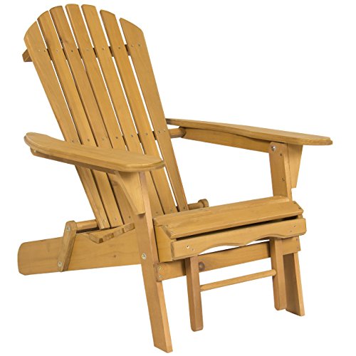 Best-Choice-Products-SKY2254-Outdoor-Patio-Deck-Garden-Foldable-Adirondack-Wood-Chair-with-Pull-Out-Ottoman-0-1