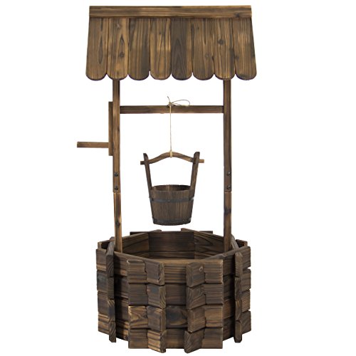 Best-Choice-Products-Wooden-Wishing-Well-Bucket-Flower-Planter-Patio-Garden-Outdoor-Home-Dcor-0-0
