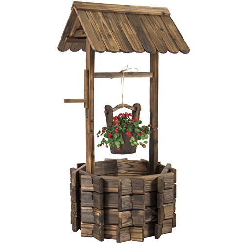 Best-Choice-Products-Wooden-Wishing-Well-Bucket-Flower-Planter-Patio-Garden-Outdoor-Home-Dcor-0