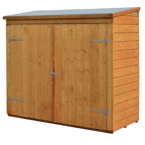Bosmere-WS1881H-Rowlinson-Wallstore-Wooden-OutdoorGarden-Lockable-Storage-Unit-with-Double-Doors-Honey-Brown-Finish-0
