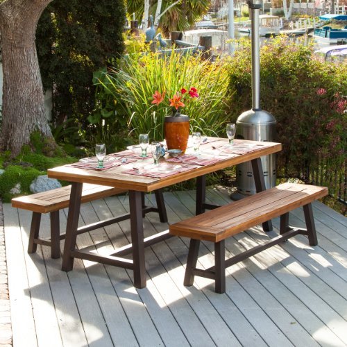 Bowman-Wood-Picnic-Table-Style-Outdoor-Dining-Set-with-Bench-Seats-0