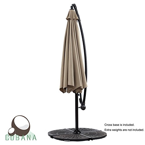 COBANA-Patio-Umbrella-Offset-10-Ft-Aluminum-Pole-Hanging-Umbrella-with-8-steel-Ribs-100-Ployester-0-1