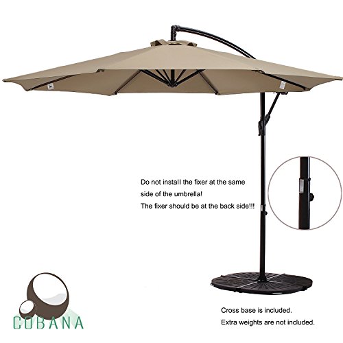 COBANA-Patio-Umbrella-Offset-10-Ft-Aluminum-Pole-Hanging-Umbrella-with-8-steel-Ribs-100-Ployester-0