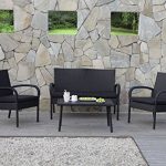 Carlota-Furniture-Patio-Furniture-Set-ideal-for-Outdoor-4-Piece-Modern-Look-Made-of-Black-Wicker-Rattan-with-Black-Detachable-Cushions-Seats-by-Carlota-Furniture-0-1