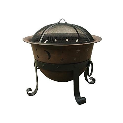 Catalina-Creations-29-Inch-Heavy-Duty-Cast-Iron-Celestial-Cauldron-Patio-Fire-Pit-with-Cover-and-Accessories-0