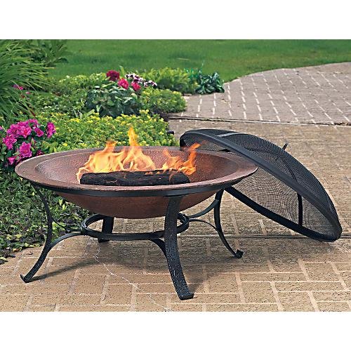 CobraCo-FB6132-30-inch-Round-Cast-Iron-Copper-Finish-Fire-Pit-with-Screen-and-Cover-0
