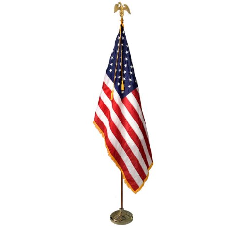 Deluxe-US-Flag-Presentation-Set-with-8-Pole-Stand-and-Eagle-Top-Ornament-Included-0
