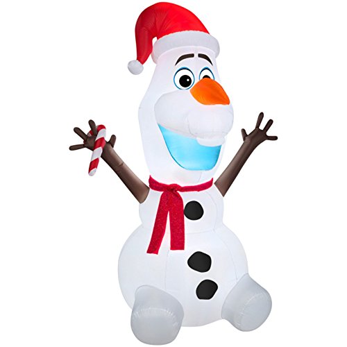 Disney-Frozen-Olaf-6-Foot-Scarf-and-Candy-Cane-Holiday-Yard-Airblown-Inflatable-0