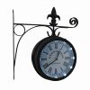 Double-Sided-Kensington-Station-Solar-LED-Lighted-Outdoor-Wall-Clock-0