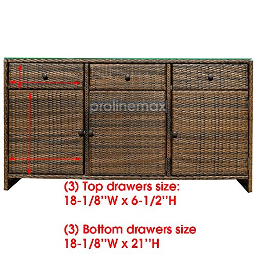 ESPRESSO-3-Drawers-Wicker-Rattan-Buffet-Serving-Cabinet-Table-Towel-Dining-Dish-China-Storage-Counter-Outdoor-0-0