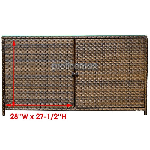 ESPRESSO-59-Wicker-Rattan-Buffet-Serving-Cabinet-Table-Towel-Dining-Dish-China-Storage-Counter-0-0