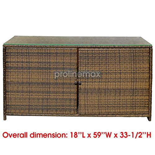 ESPRESSO-59-Wicker-Rattan-Buffet-Serving-Cabinet-Table-Towel-Dining-Dish-China-Storage-Counter-0-1
