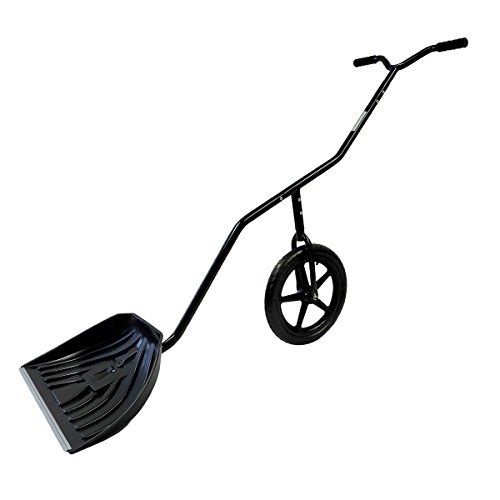 EasyGo-Snow-Lever-Adjustable-Height-Single-Wheeled-Snow-Thrower-Shovel-24-Wide-15-Deep-Concave-Shovel-Head-with-Easy-Rolling-16-Wheel-0