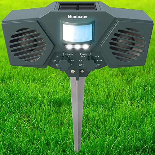 Eliminator-Advanced-Electronic-Solar-Energy-Outdoor-Animal-and-Rodent-Pest-Repeller-for-Cats-Dogs-Deer-Birds-etc-0