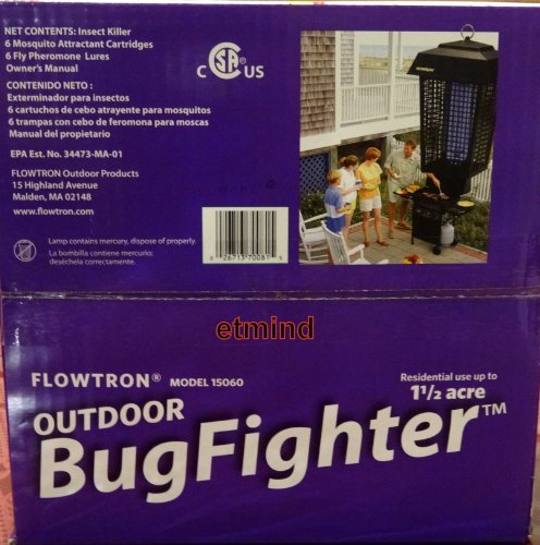 Flowtron-Outdoor-Bug-Fighter-Zapper-1-12-acre-UV-Black-Light-Insects-Lures-0-1