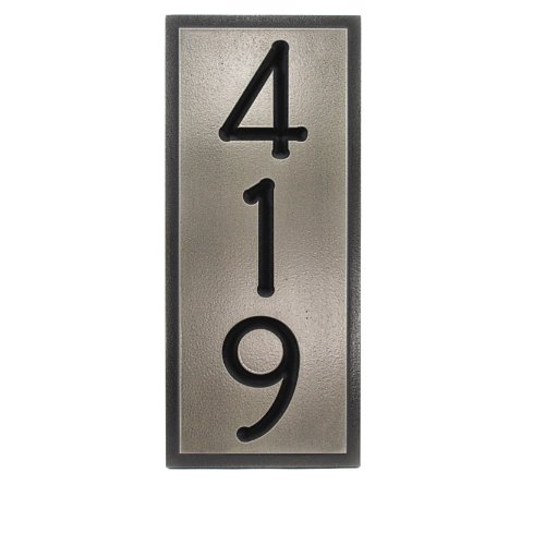 Frank-Lloyd-Vertical-Home-Number-Plaque-65×15-3-Number-Silver-Nickel-recessed-Metal-Coated-0